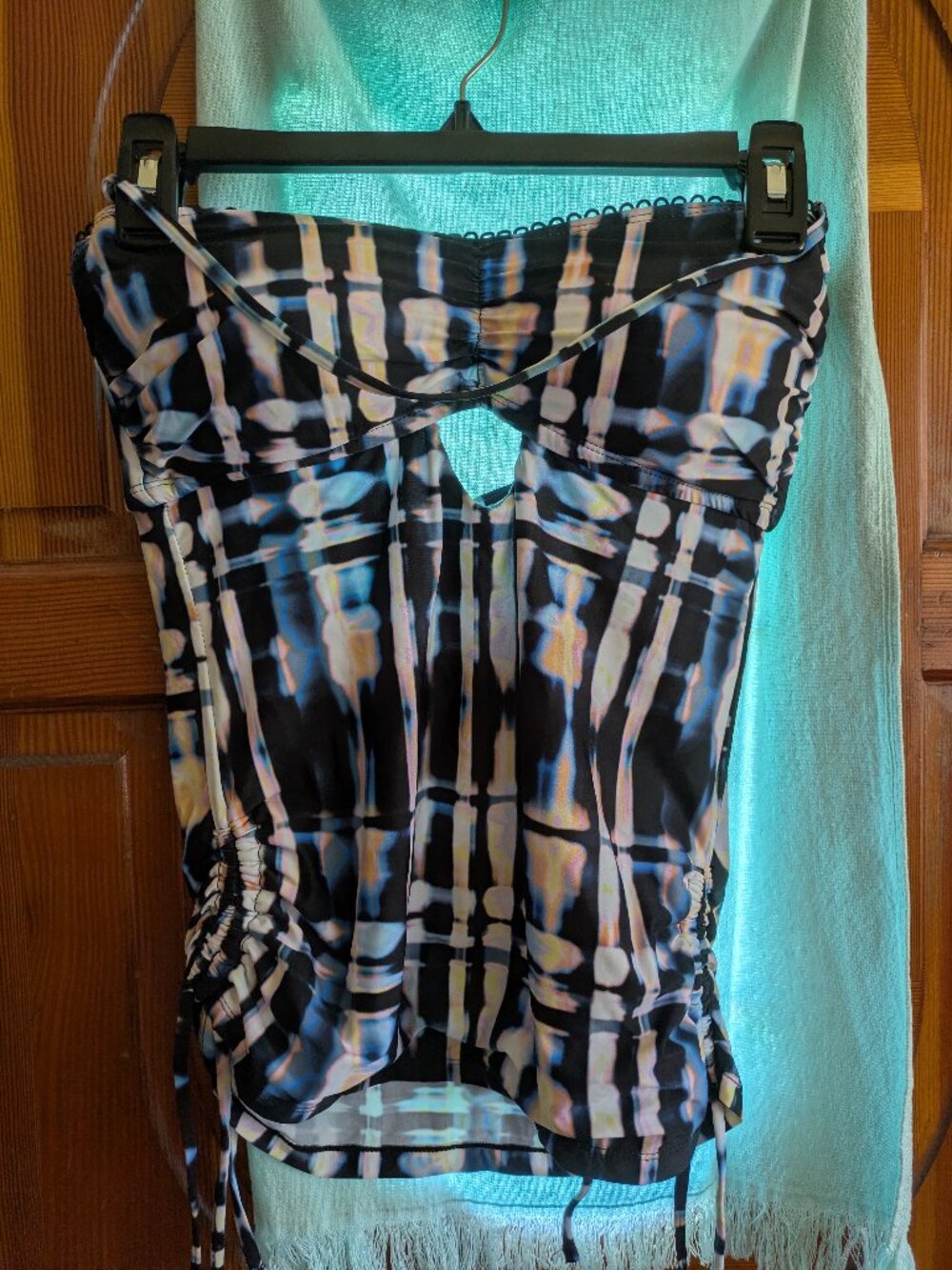 EUC Lucky Brand Strapless Tankini Set Medium Multi Color